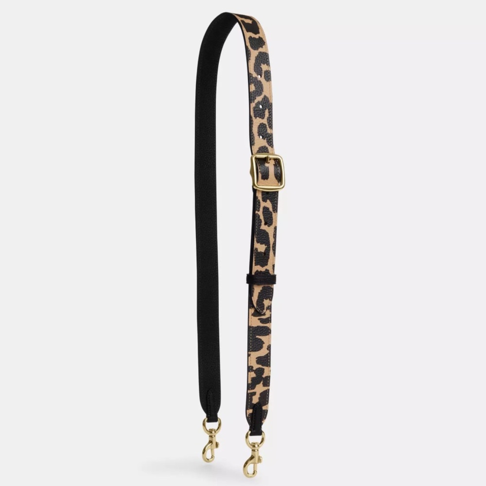 COACH Leather Strap With Leopard Print NWT
